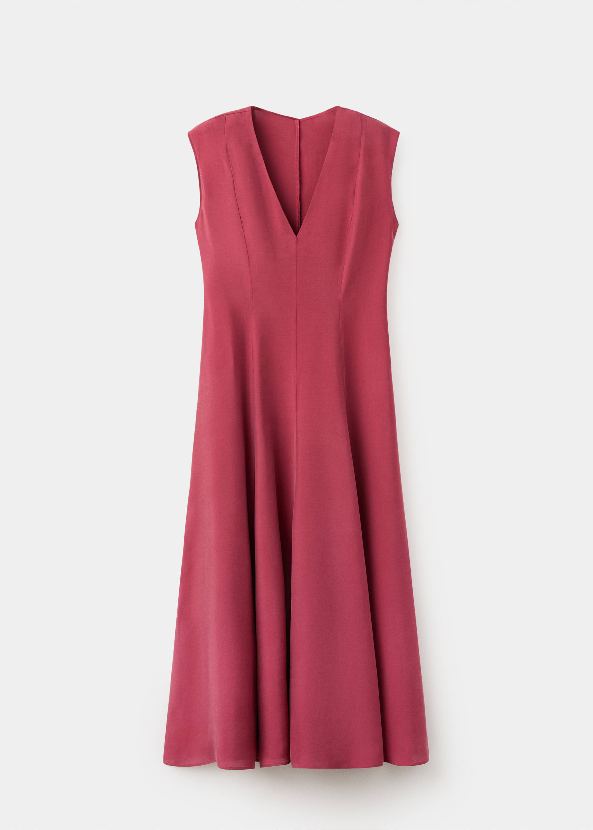 Midi dress with V-neck - Article without model, Burnt Orange. Ref: 27007172-00.