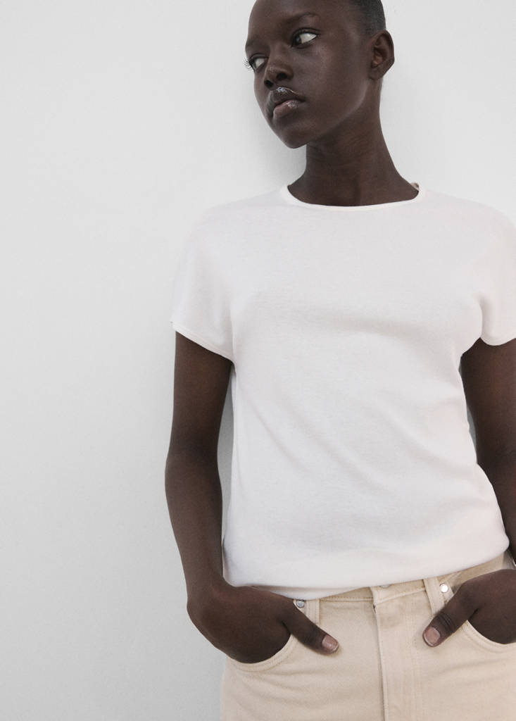 Short-sleeved cotton-blend t-shirt — Off White