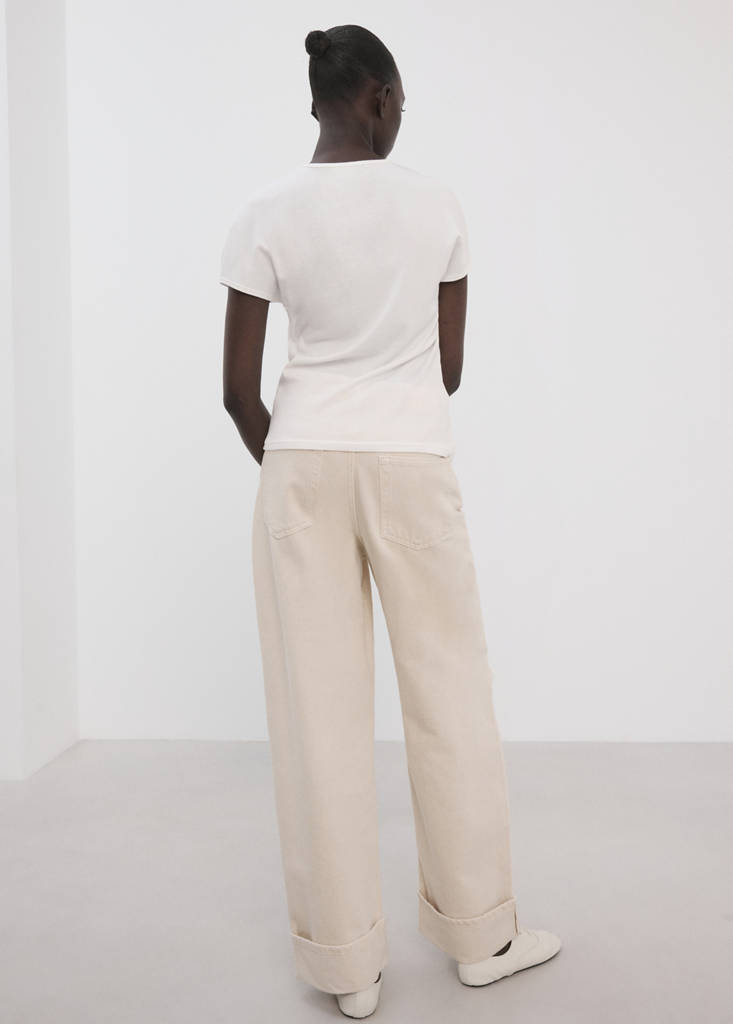 Short-sleeved cotton-blend t-shirt — Off White