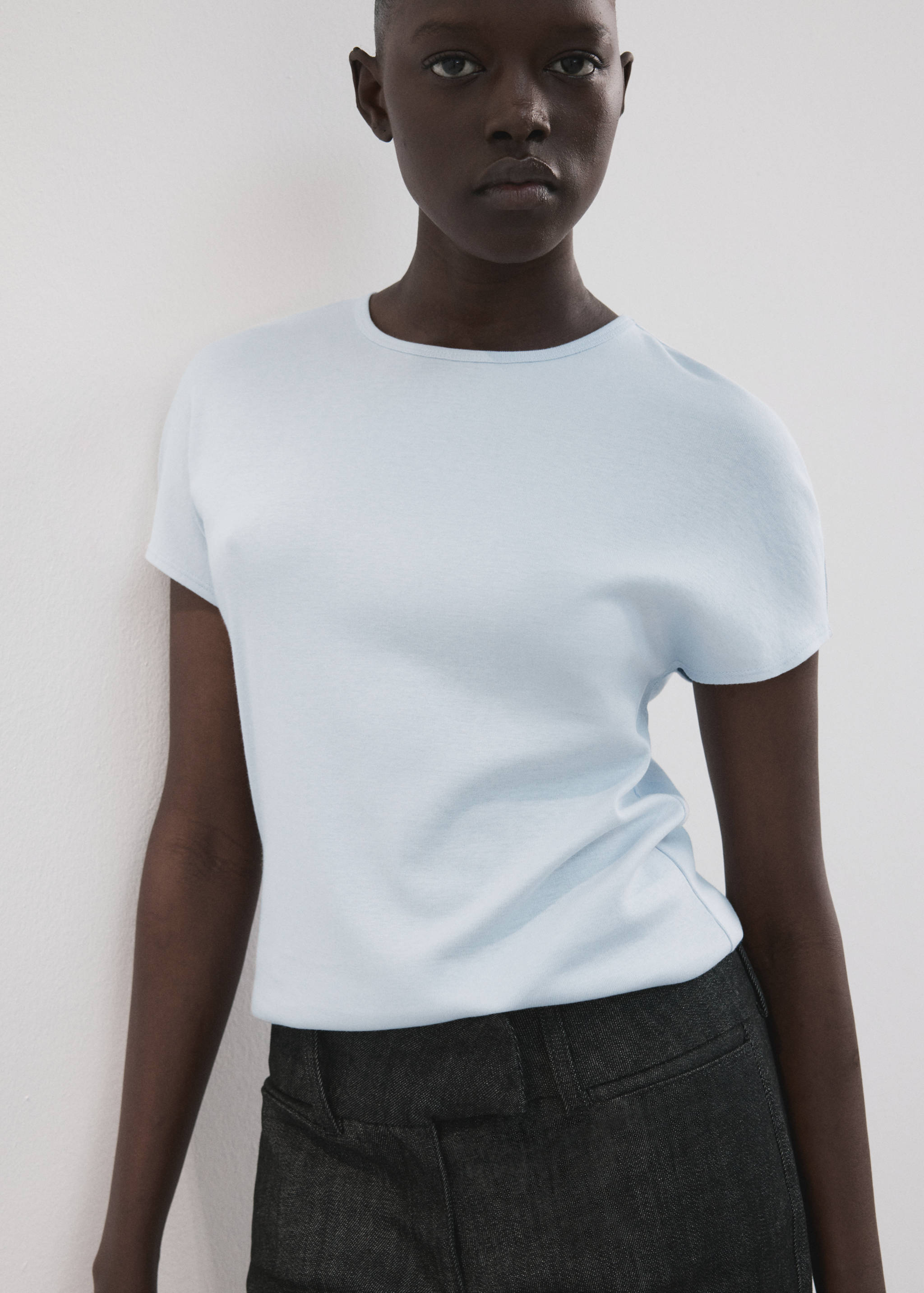 Camiseta mezcla algodón manga corta - Plano medio