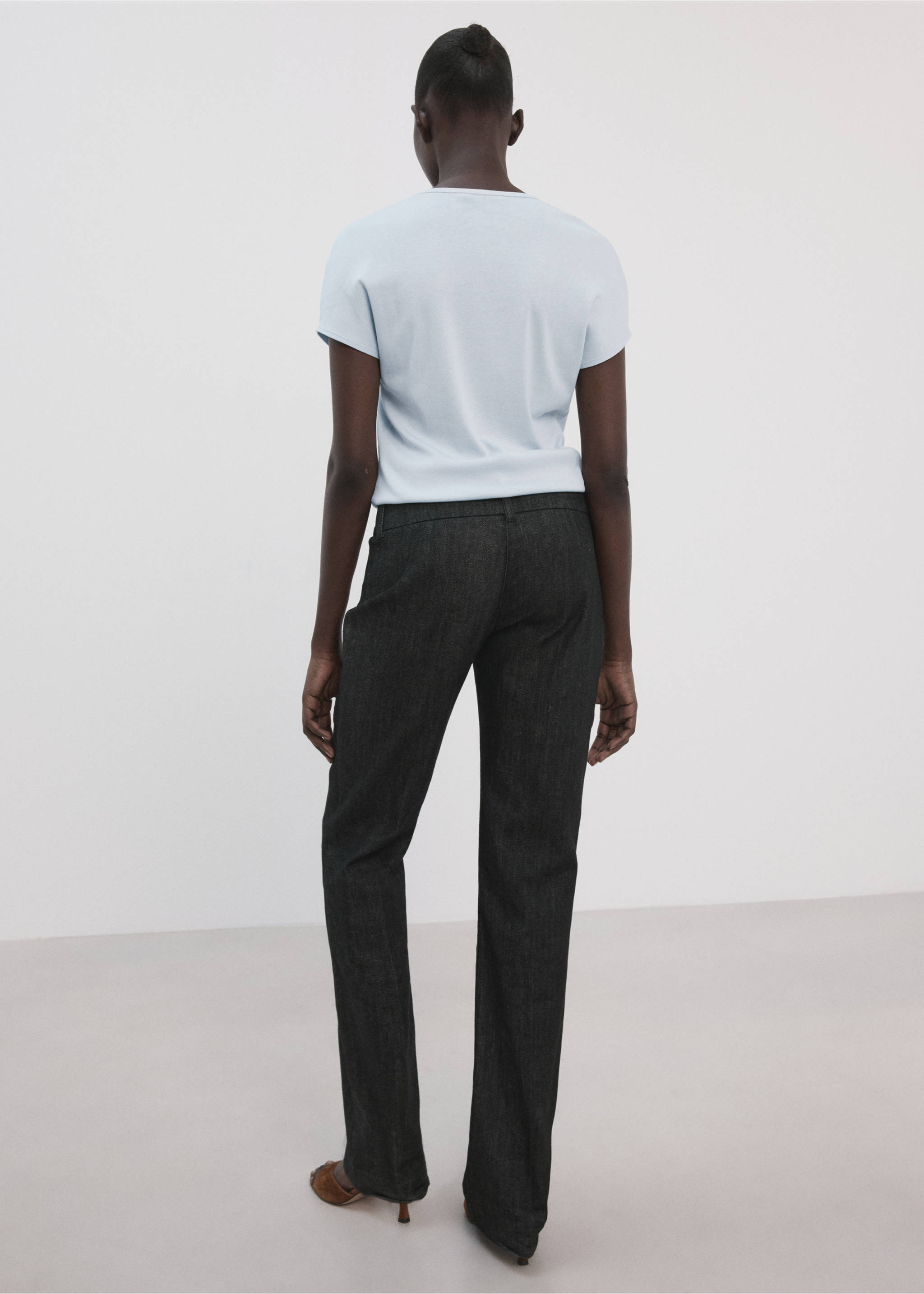 Camiseta mezcla algodón manga corta - Reverso del artículo, Azul celeste. Ref: 27007805-00.