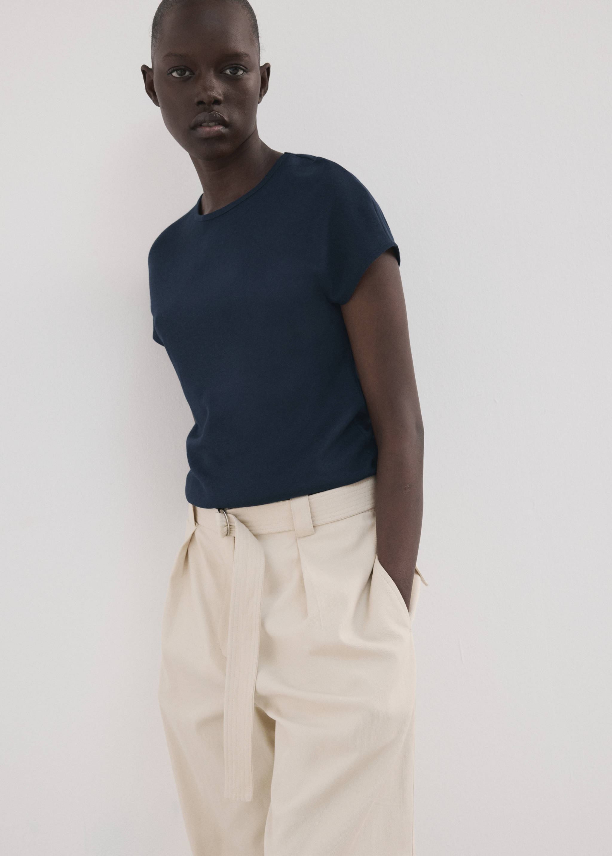 Camiseta mezcla algodón manga corta - Plano medio