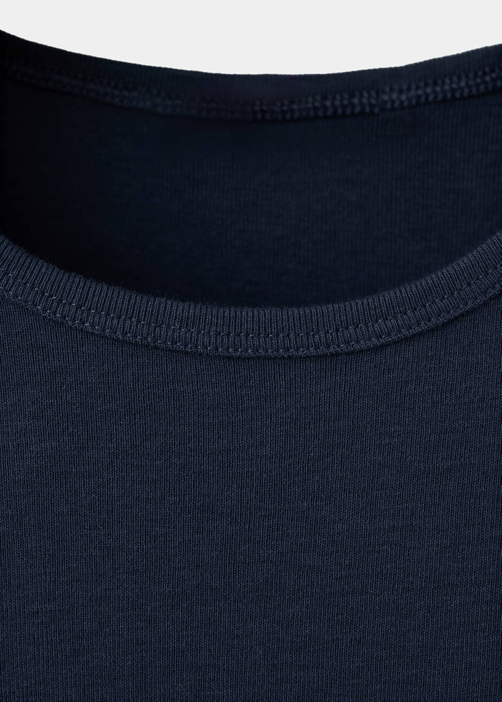 Short-sleeved cotton-blend t-shirt — Navy