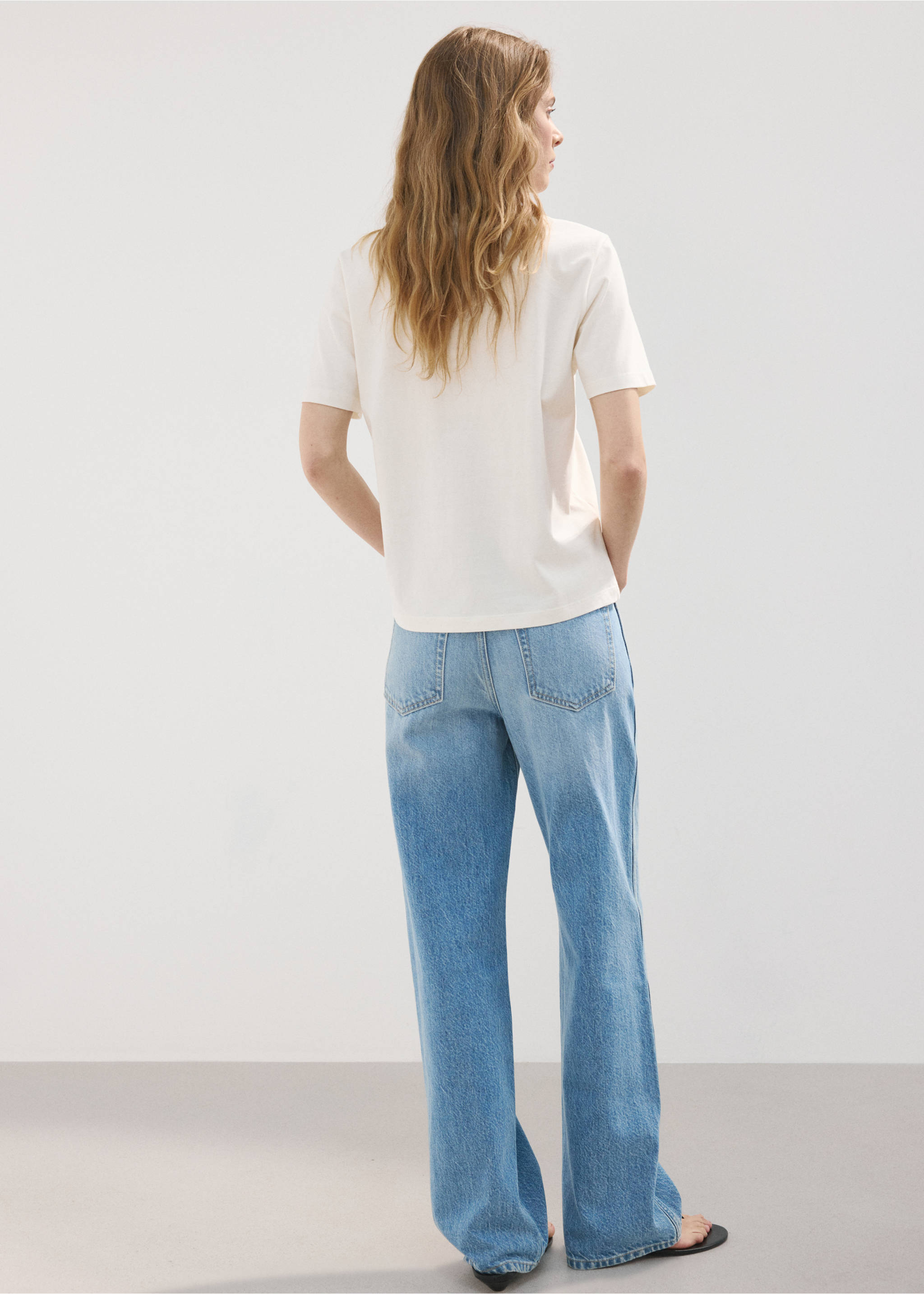 T-shirt imprimé manches courtes - Verso de l’article, Blanc cassé. Ref: 27007806-00.