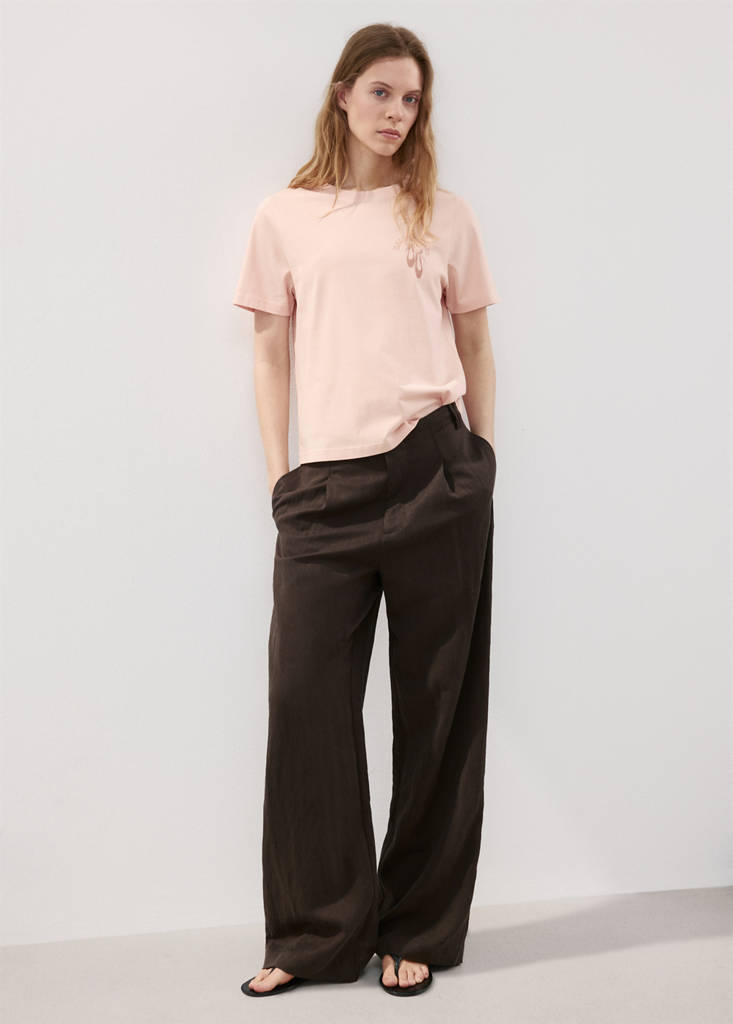 Short-sleeved printed t-shirt — Pastel Pink