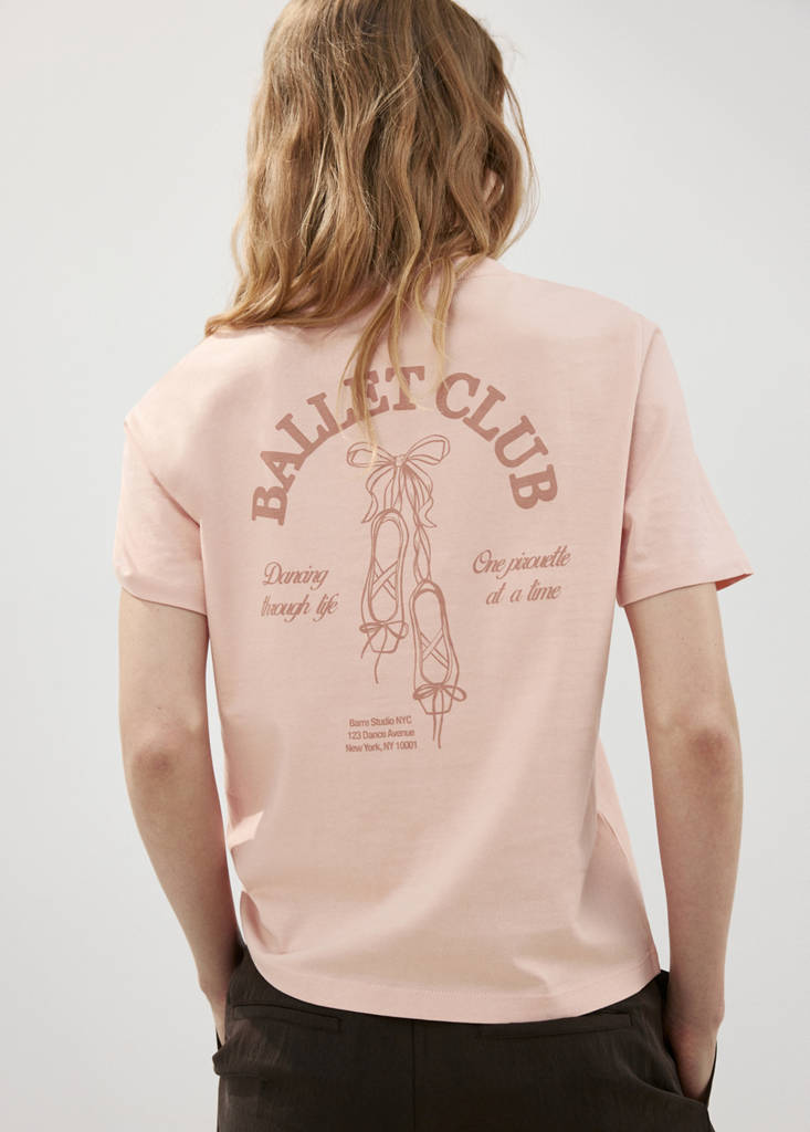 Short-sleeved printed t-shirt — Pastel Pink