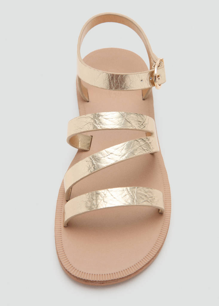 Metallic straps sandals — Gold