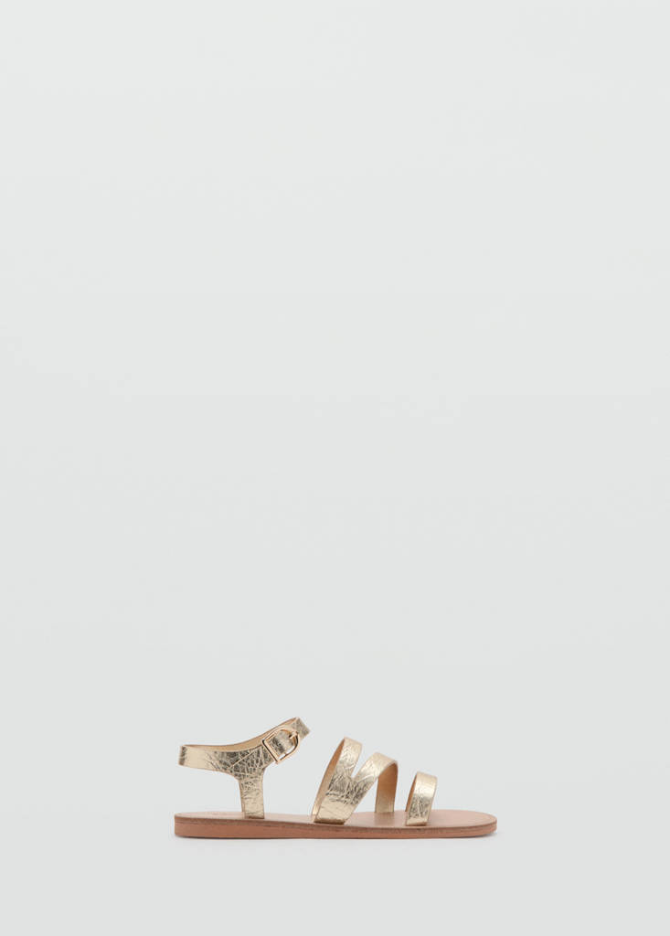 Metallic straps sandals — Gold