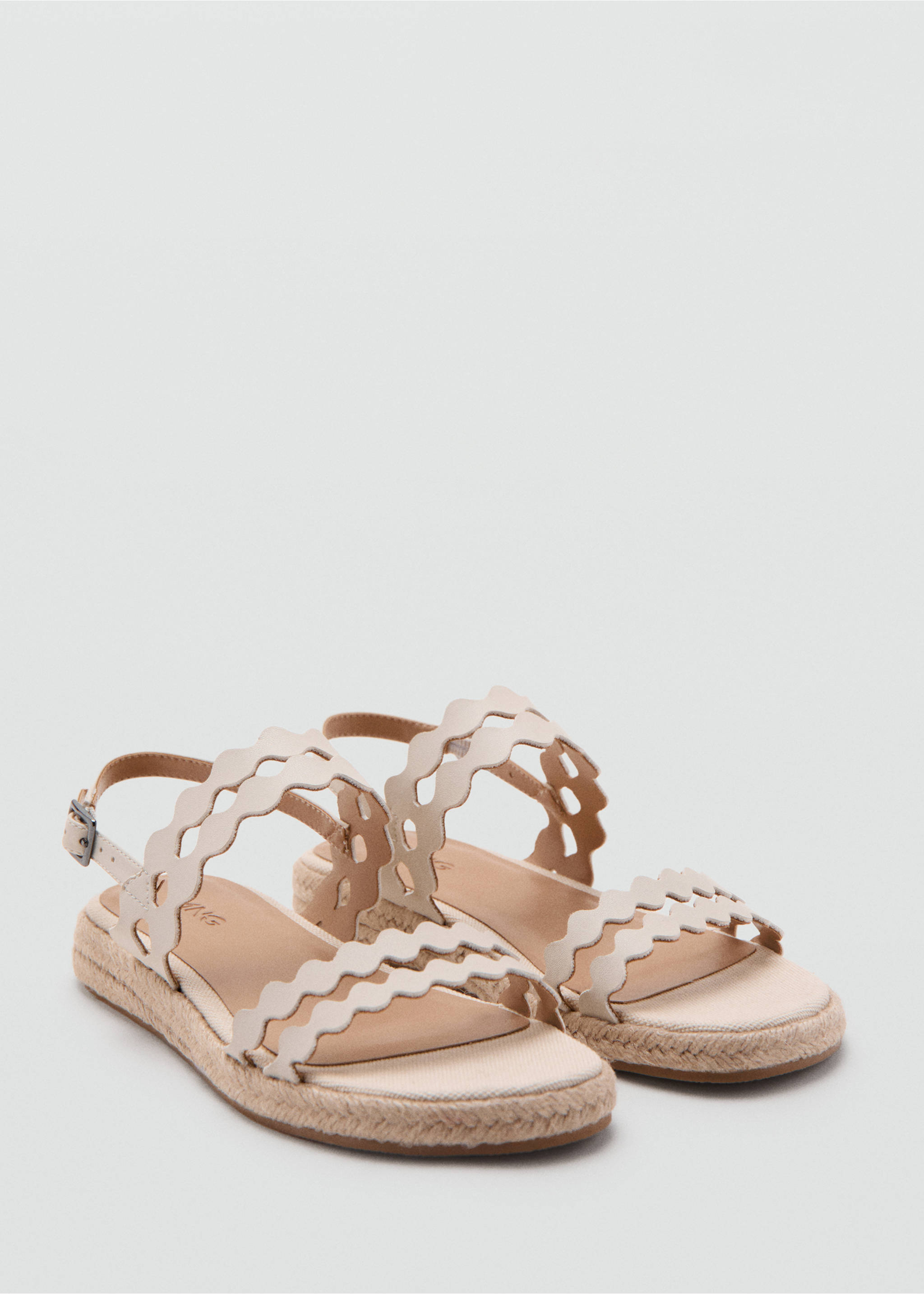 Espadrille strap sandal - Medium plane, Off White. Ref: 27007895-00.