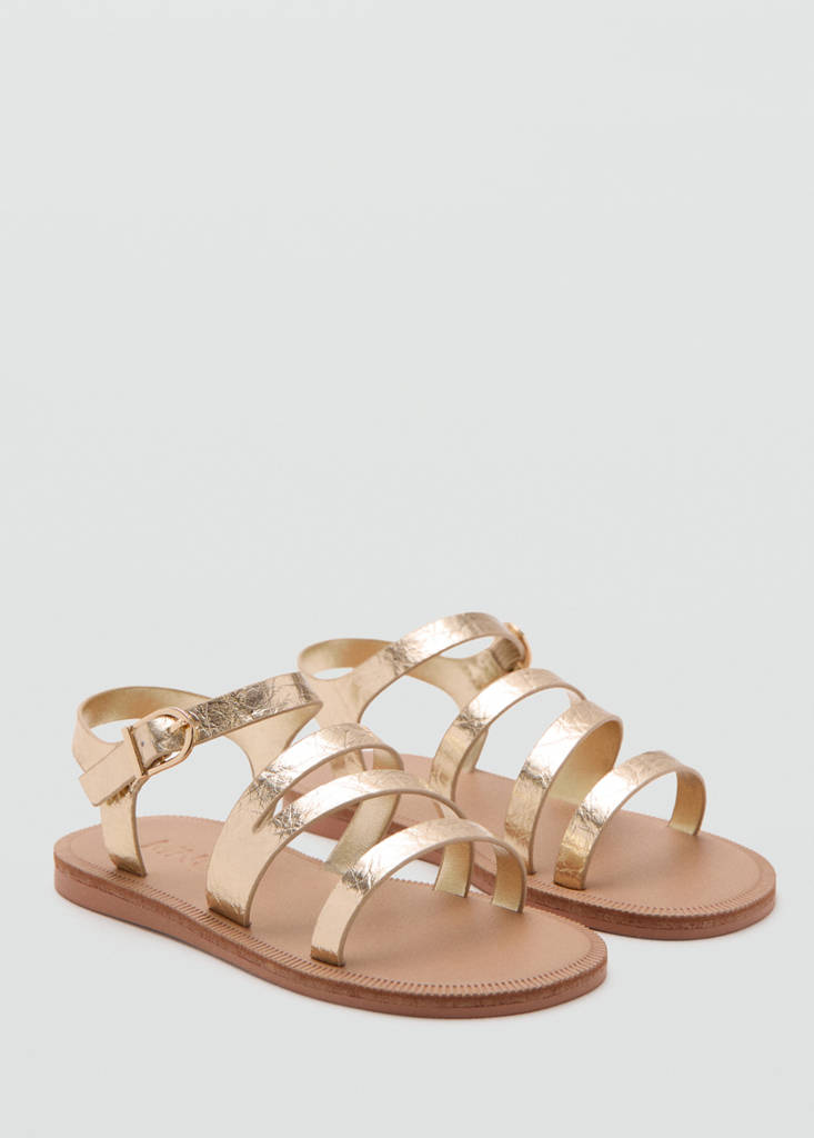 Metallic straps sandals — Gold