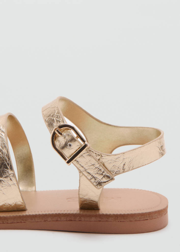 Metallic straps sandals — Gold