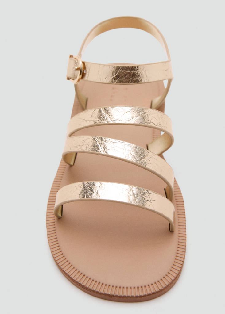 Metallic straps sandals — Gold