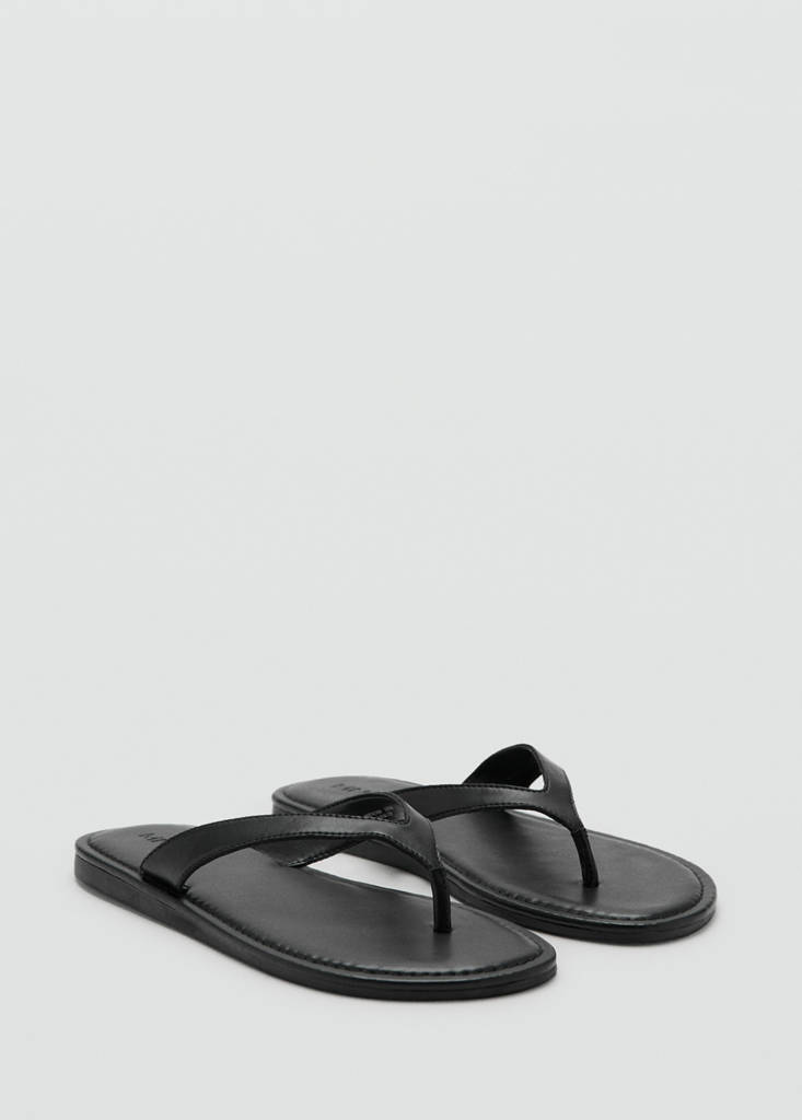 Toe thong sandals — Black