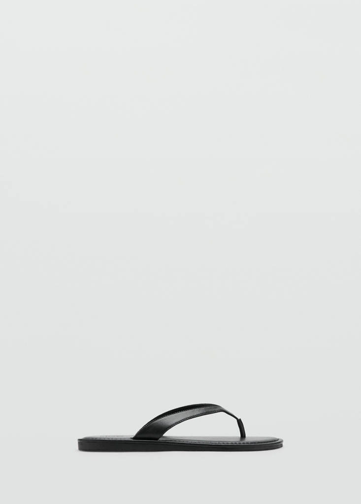 Toe thong sandals — Black