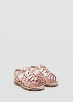 Metallic strappy sandals — Pale Pink 2