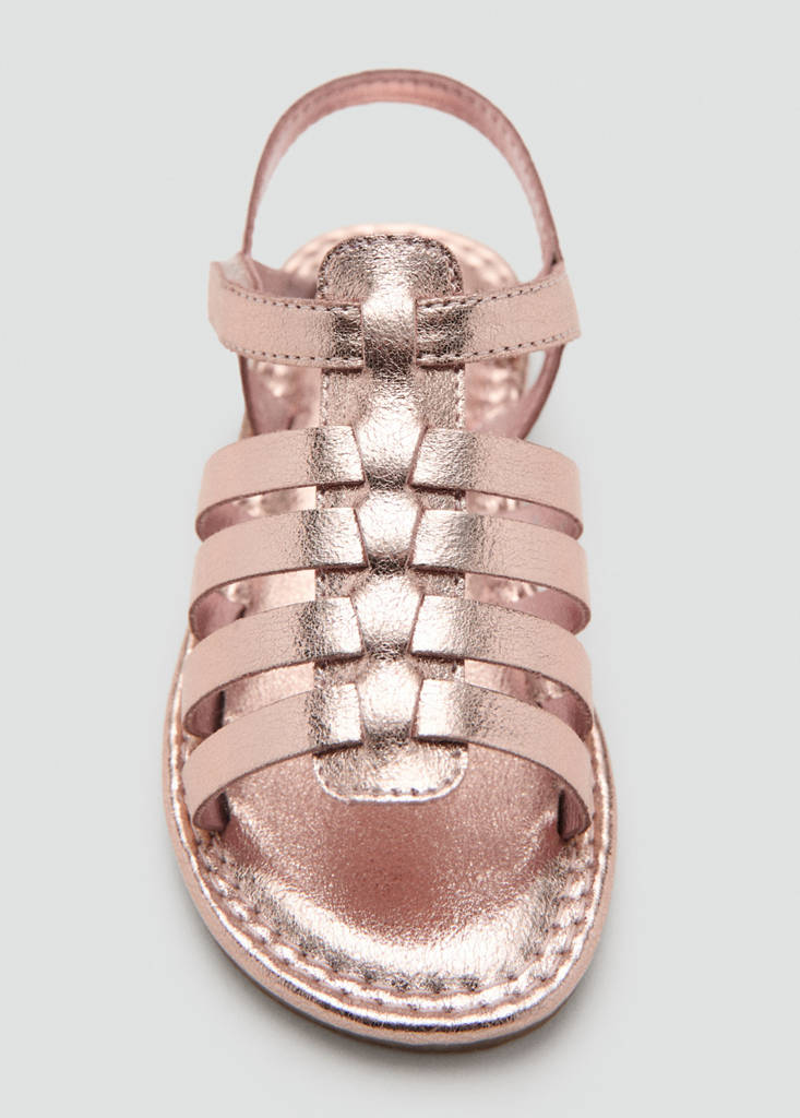 Metallic strappy sandals — Pale Pink