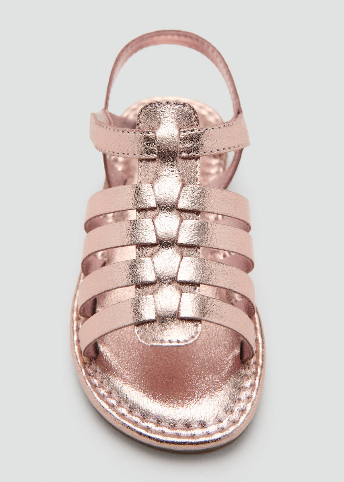 Metallic strappy sandals — Pale Pink
