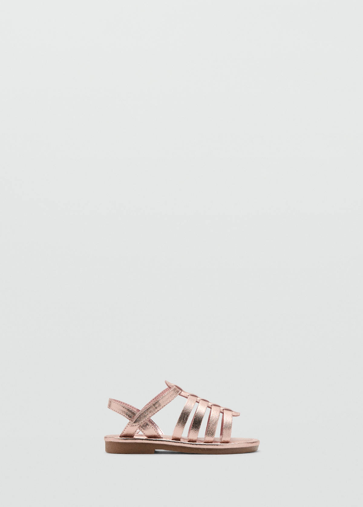 Metallic strappy sandals — Pale Pink