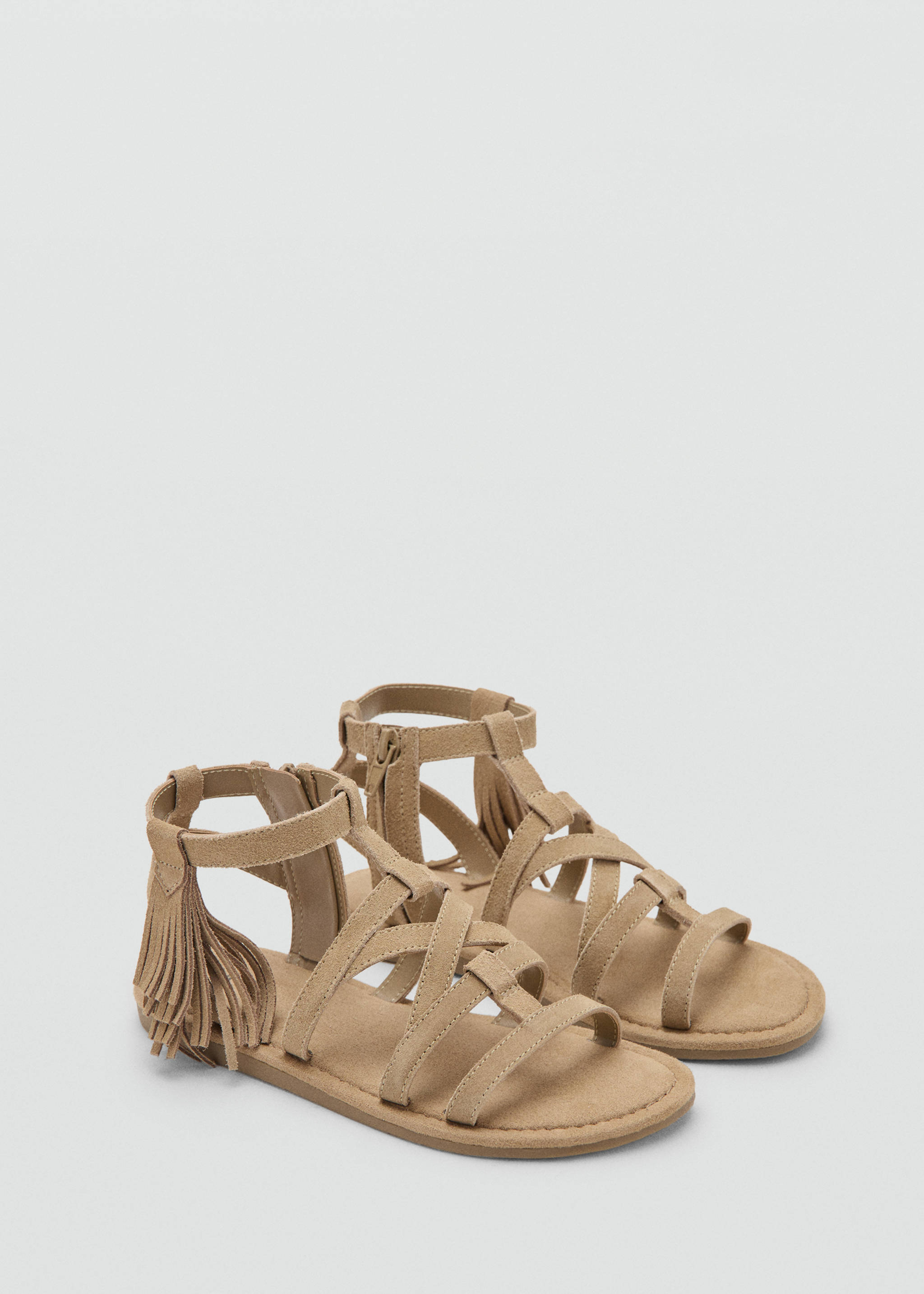 Fringe leather sandals - Medium plane