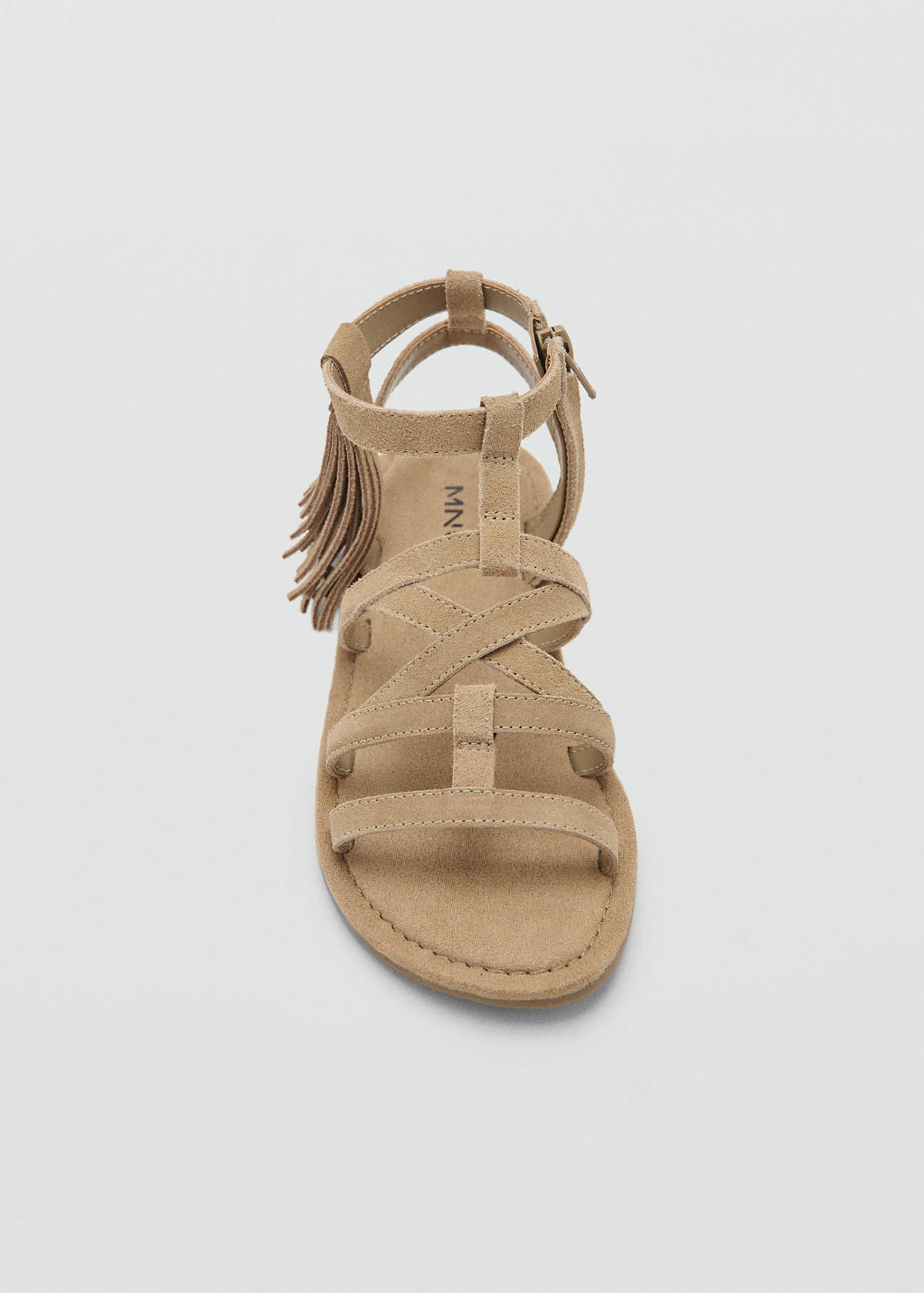 Fringe leather sandals — Brown