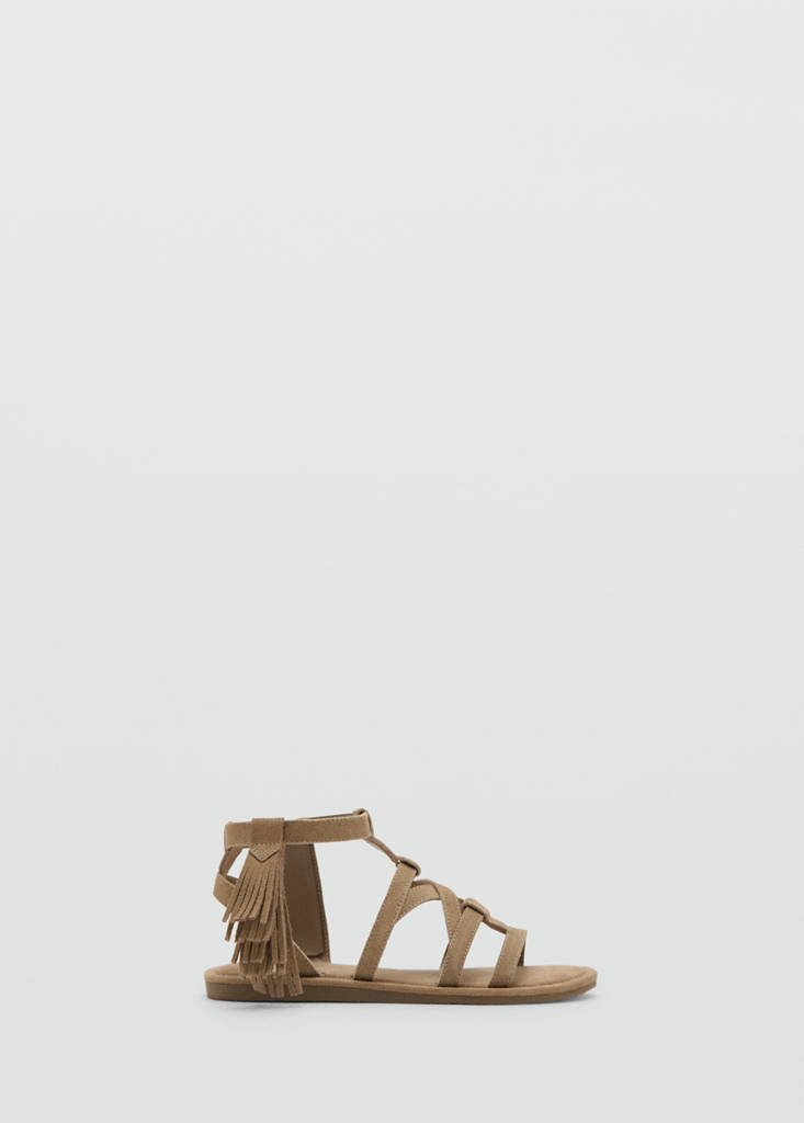 Fringe leather sandals — Brown