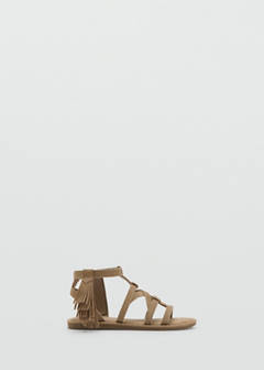 Fringe leather sandals — Brown 1
