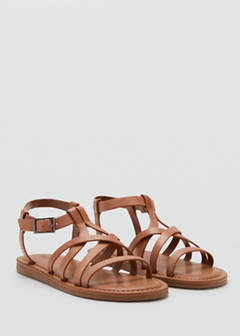 Cross-strap leather sandals — Leather 3