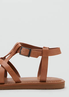 Cross-strap leather sandals — Leather 4