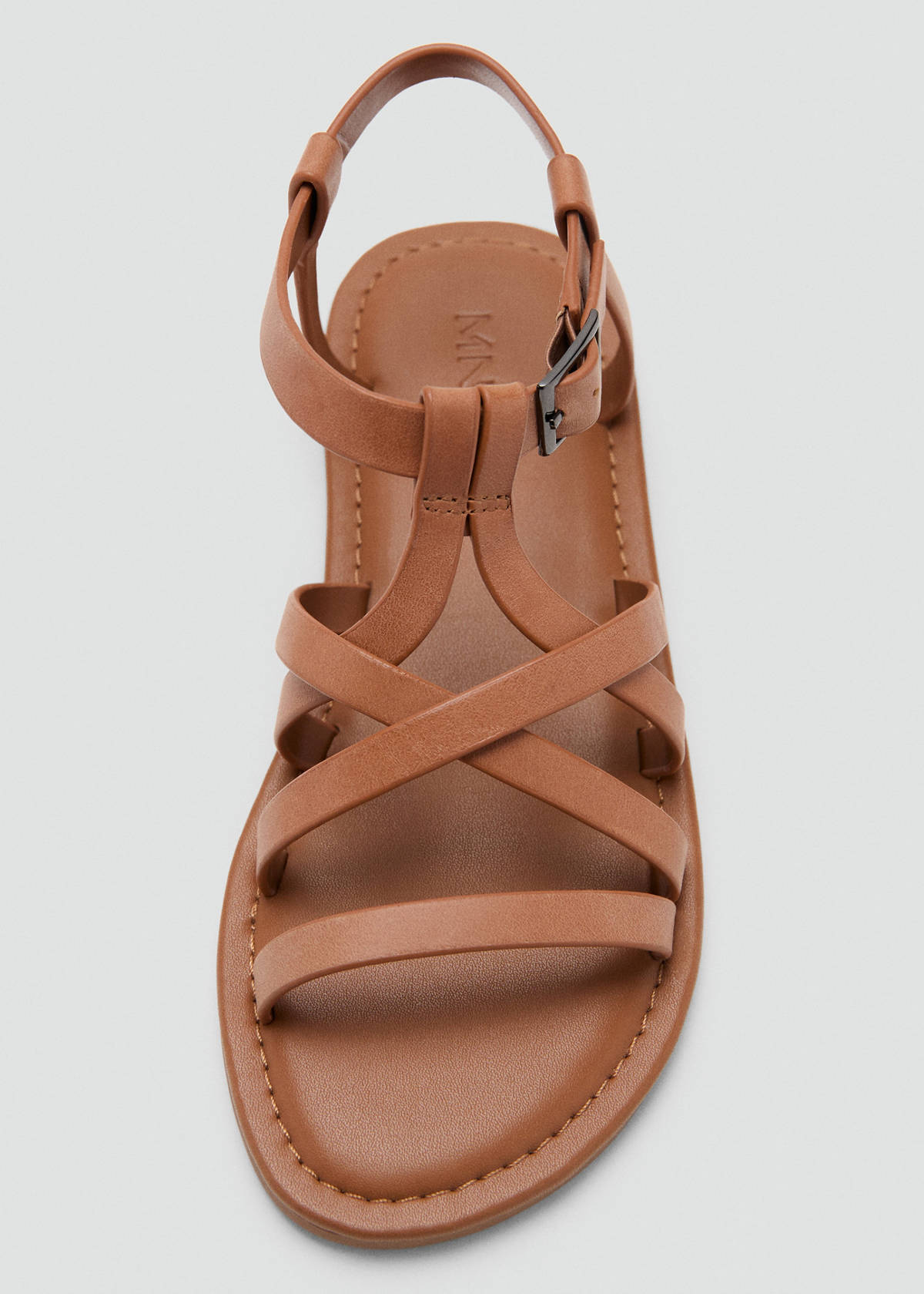 Cross-strap leather sandals — Leather