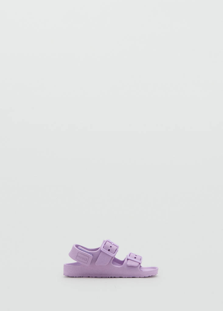 Rubberised buckle sandals — Light/Pastel Purple
