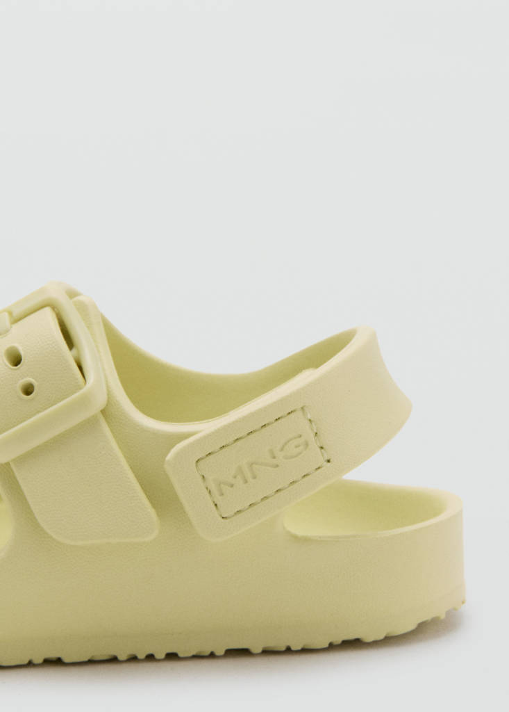 Rubberised buckle sandals — Mint Green