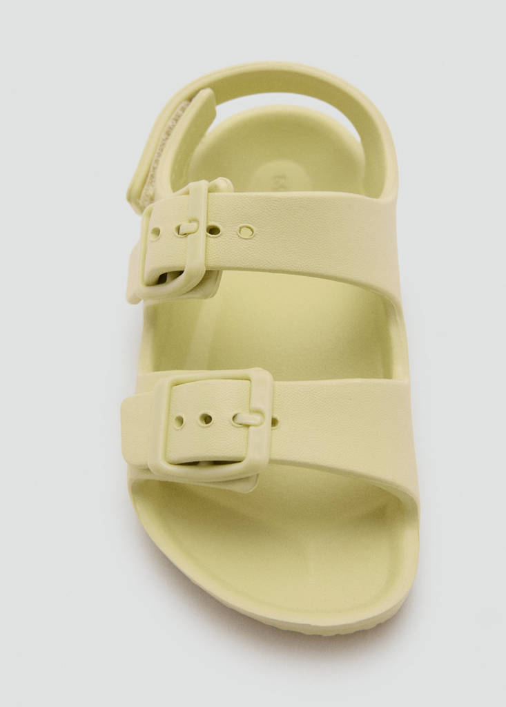 Rubberised buckle sandals — Mint Green