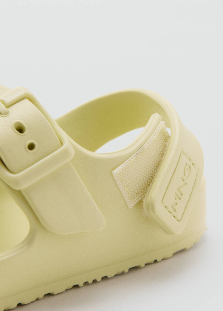 Rubberised buckle sandals — Mint Green