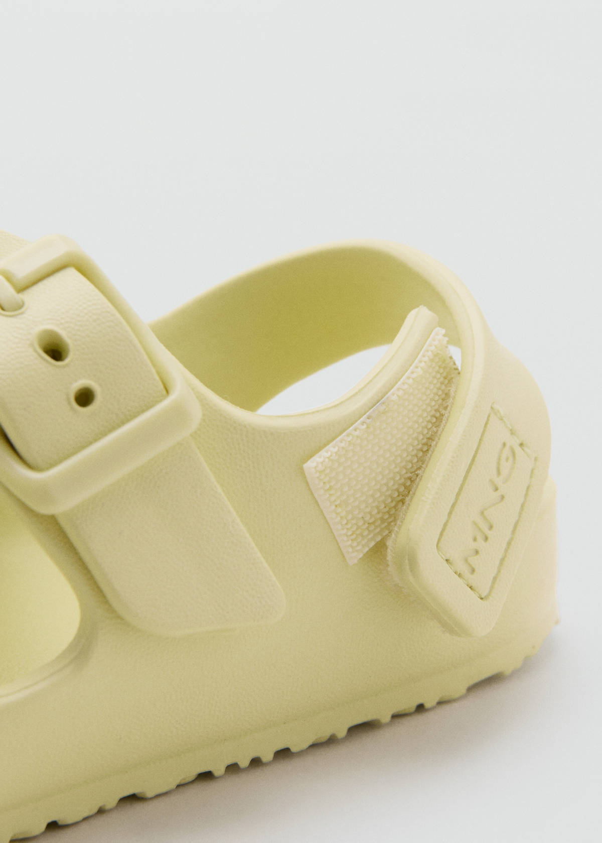 Rubberised buckle sandals — Mint Green
