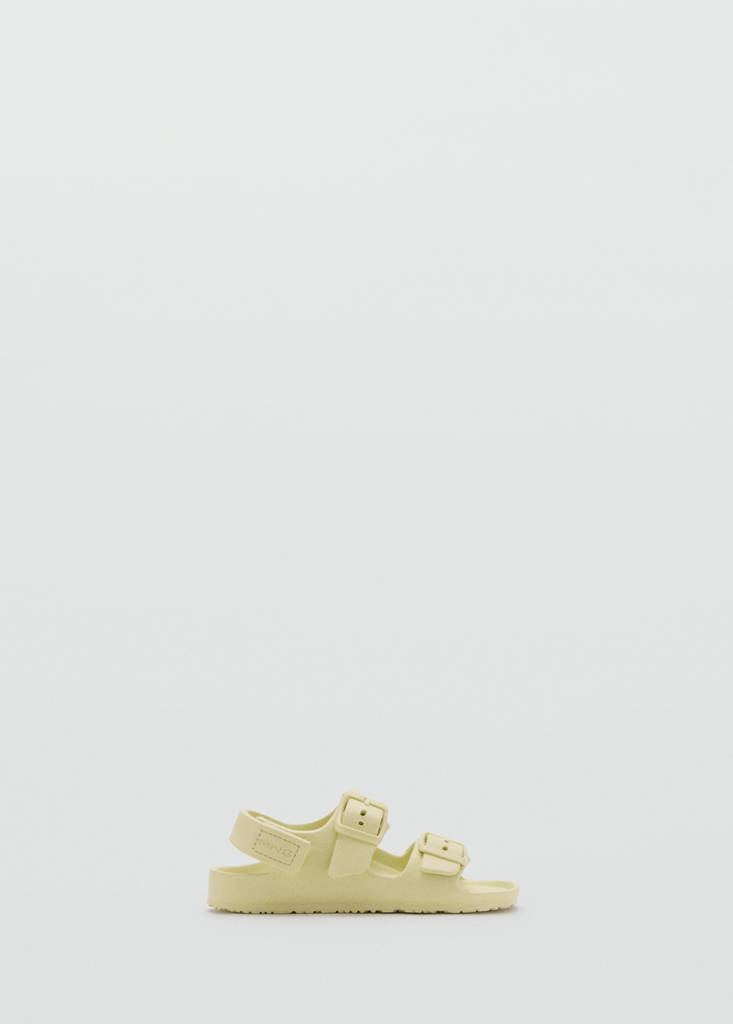 Rubberised buckle sandals — Mint Green