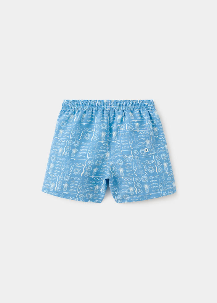 Gemusterte Badeshorts — Blau