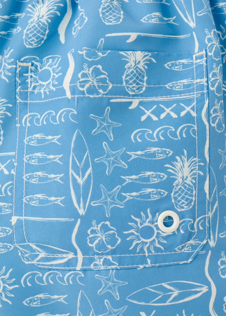 Gemusterte Badeshorts — Blau