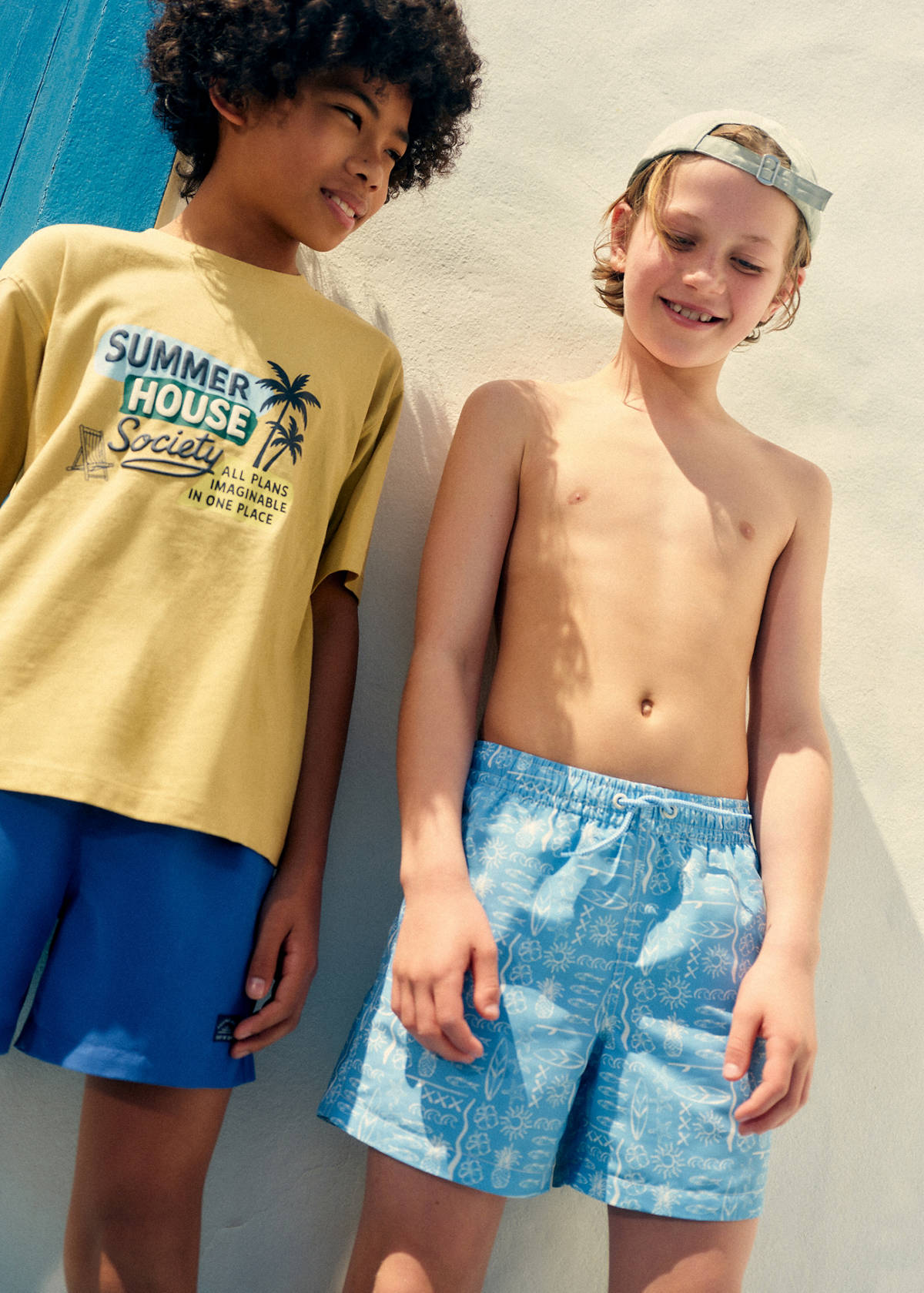 Printed swimming trunks — Blue