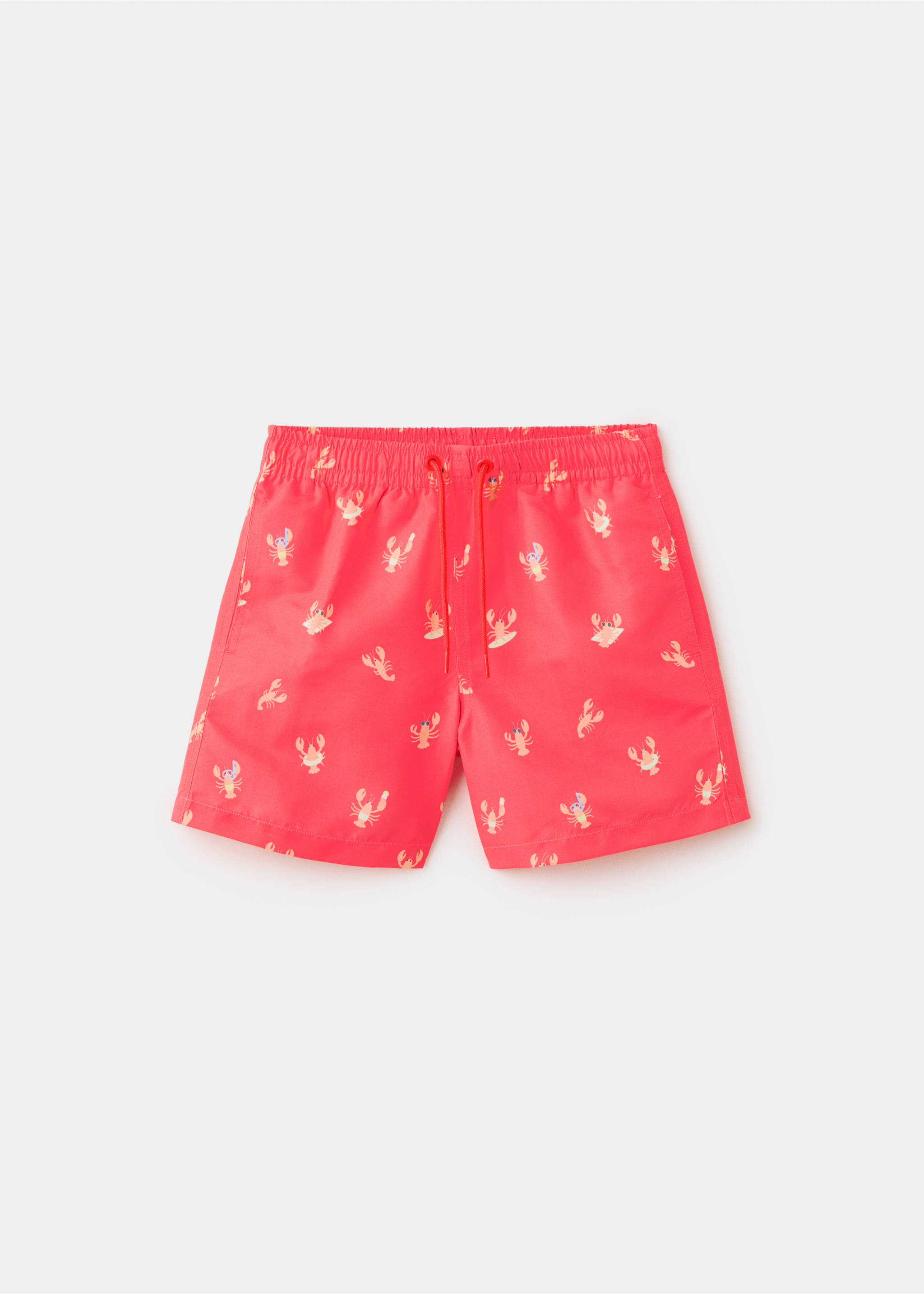 Lobster-print swimming costume - Article without model, Coral Red. Ref: 27007913-00.