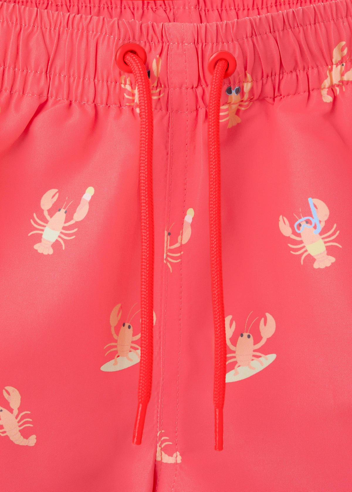 Lobster-print swimming costume — Coral Red