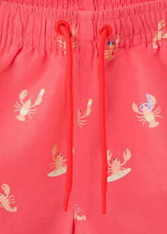 Lobster-print swimming costume — Coral Red 3