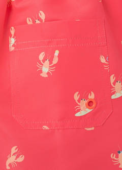 Lobster-print swimming costume — Coral Red 6