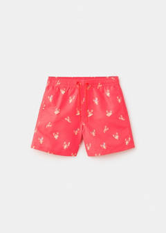 Lobster-print swimming costume — Coral Red 1