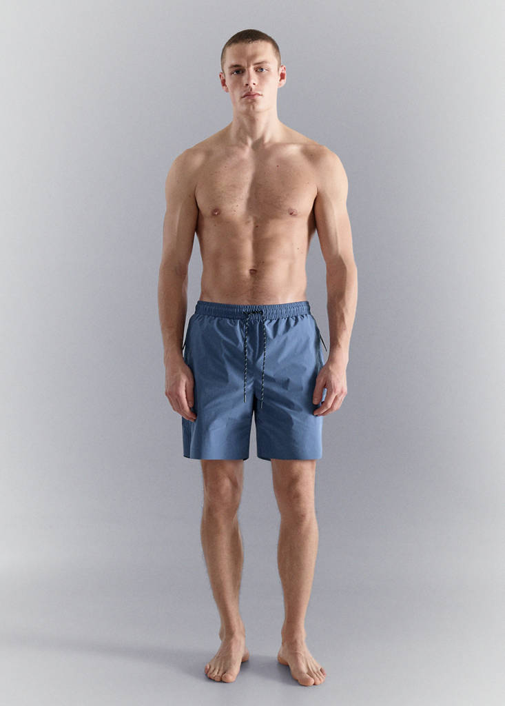 Swimsuit with zip pockets — China Blue