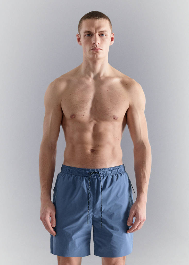 Swimsuit with zip pockets — China Blue