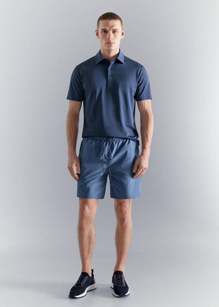 Swimsuit with zip pockets — China Blue