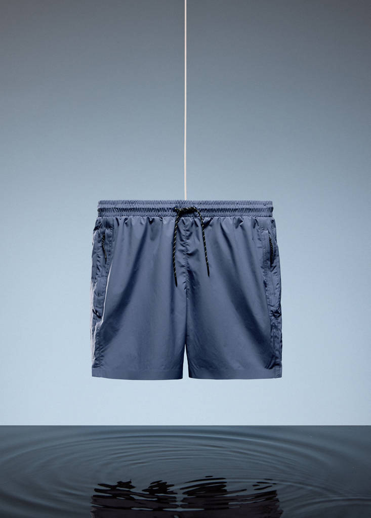 Swimsuit with zip pockets — China Blue