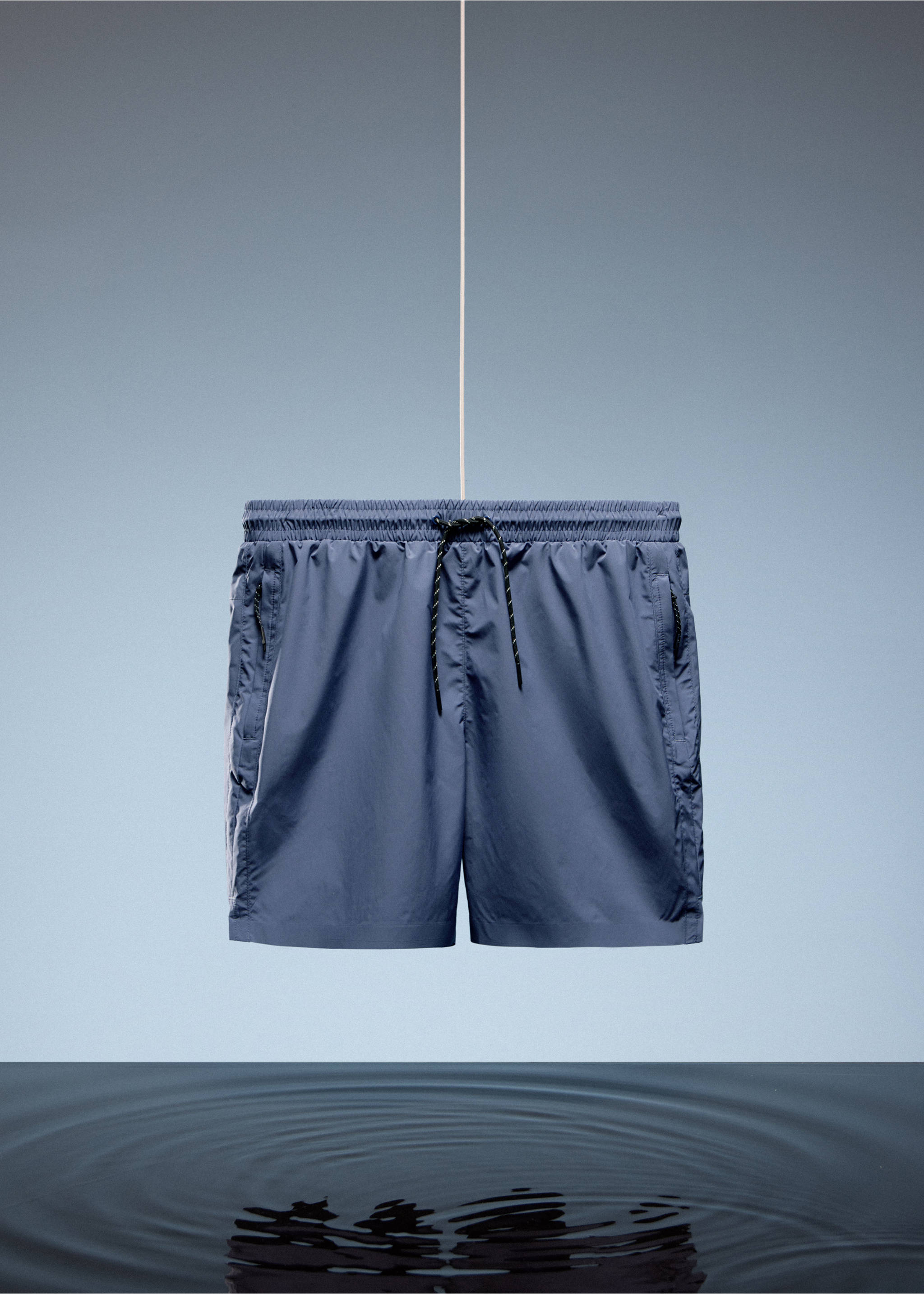 Swimsuit with zip pockets - Details of the article 9, China Blue. Ref: 27007916-00.