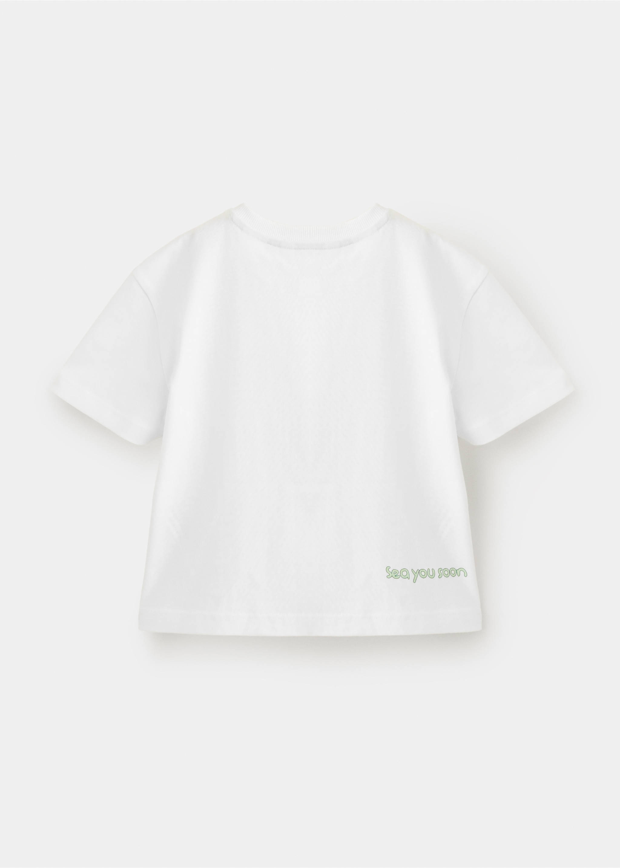 Pineapple printed cotton T-shirt - Reverse of the article, White. Ref: 27007917-00.