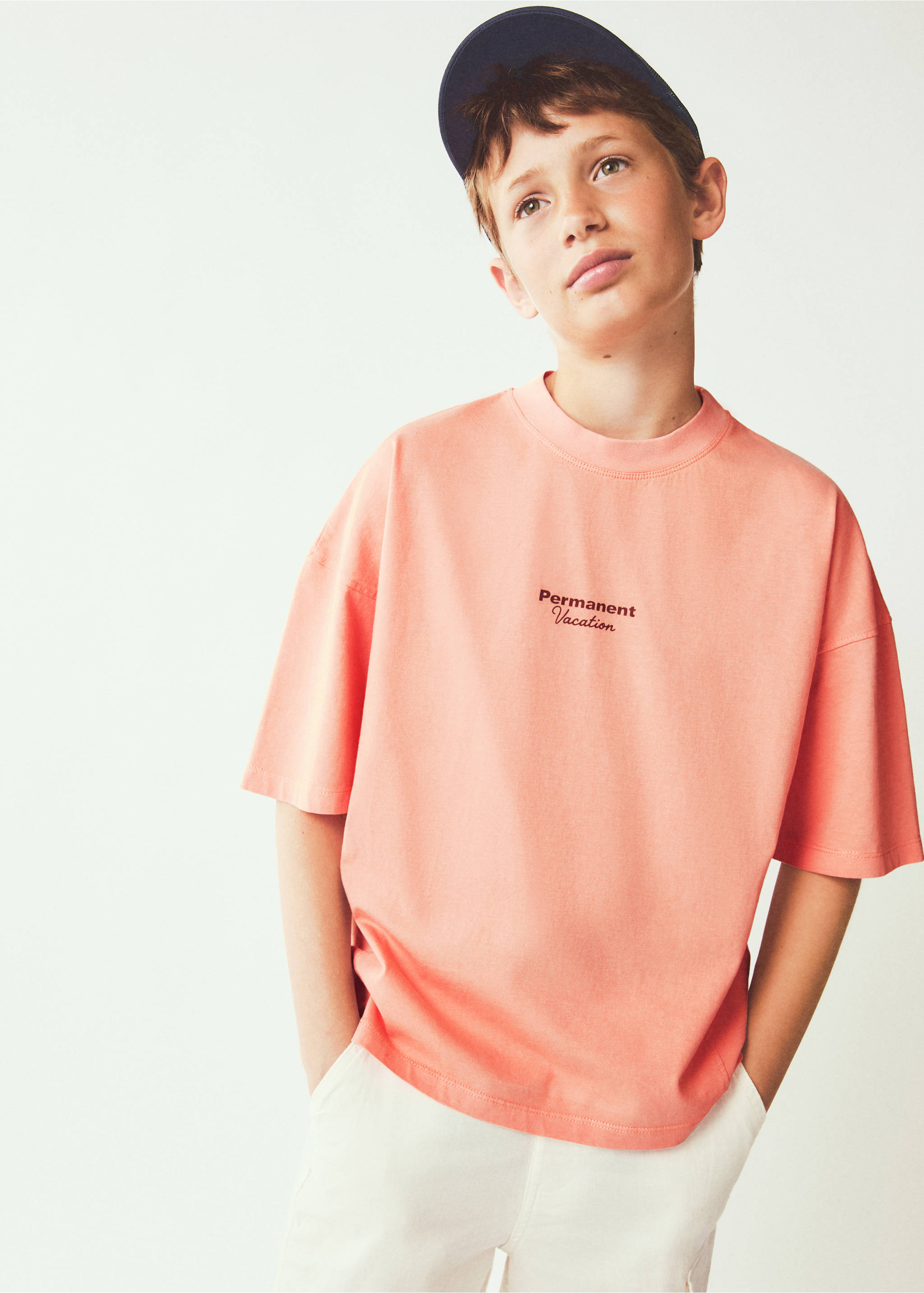Boxy fit printed T-shirt - General plane, Coral Red. Ref: 27007918-00.